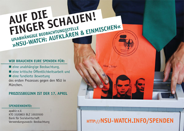 NSU Watch Spendenaufruf